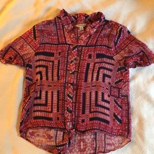 Boho short sleeve blouse